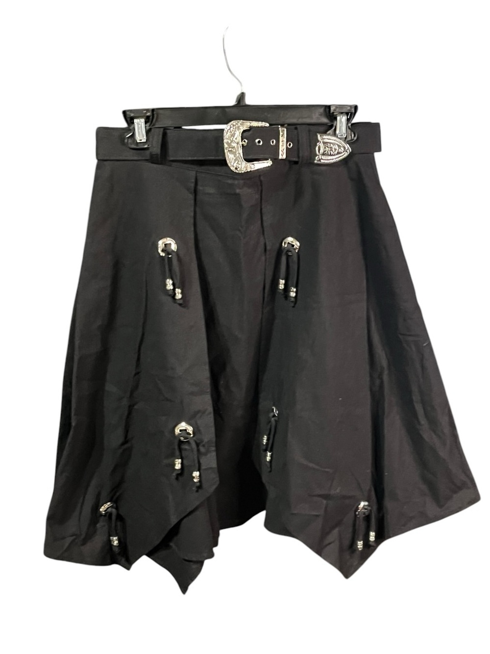 Vintage Western Saśsa Asymmetric Skirt with Silver Buckle Belt